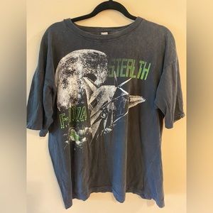 Vintage single stitch jet t shirt f1 hawk black